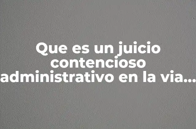 Que es un Juicio Contencioso Administrativo en la Via Sumaria
