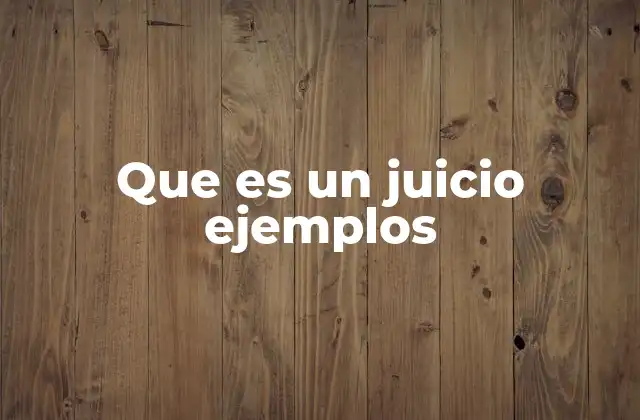 Que es un Juicio Ejemplos