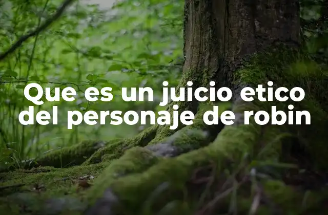 Que es un Juicio Etico Del Personaje de Robin