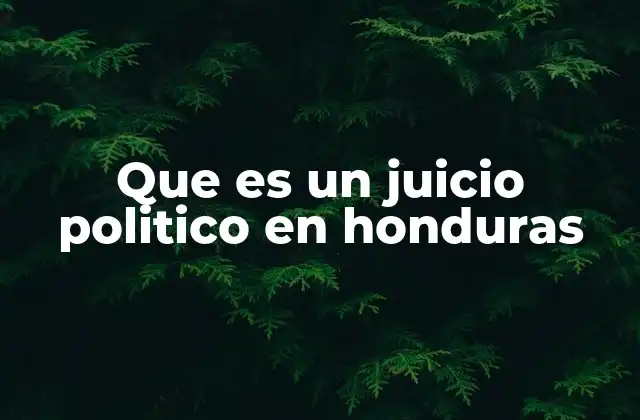 Que es un Juicio Politico en Honduras