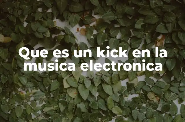 Que es un Kick en la Musica Electronica