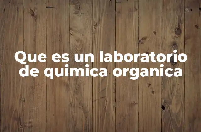 Que es un Laboratorio de Quimica Organica