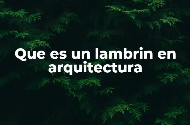 Que es un Lambrin en Arquitectura