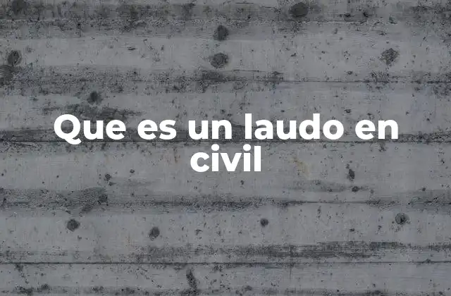 Que es un Laudo en Civil