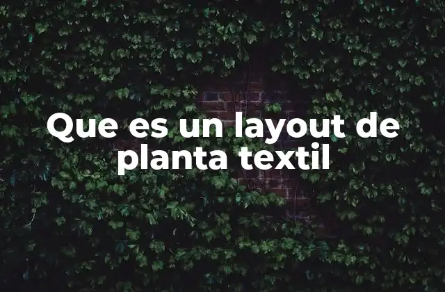 Que es un Layout de Planta Textil