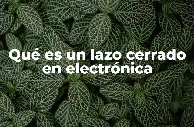Qué es un Lazo Cerrado en Electrónica