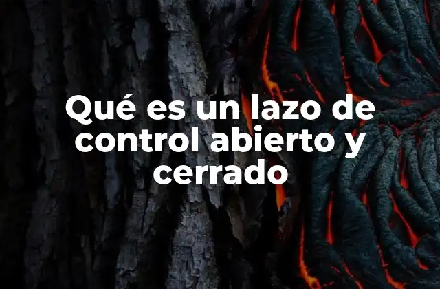 Qué es un Lazo de Control Abierto y Cerrado