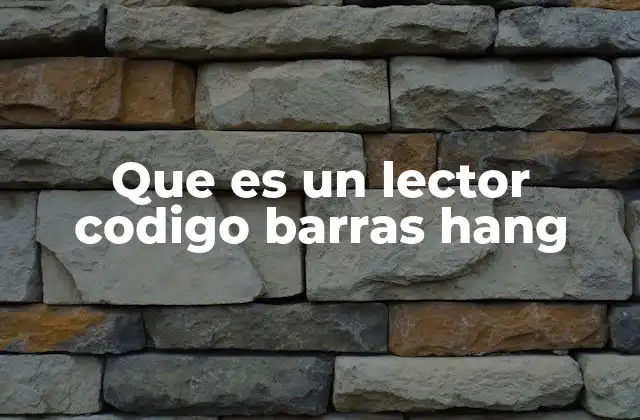 Que es un Lector Codigo Barras Hang