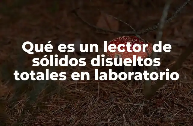 Qué es un Lector de Sólidos Disueltos Totales en Laboratorio
