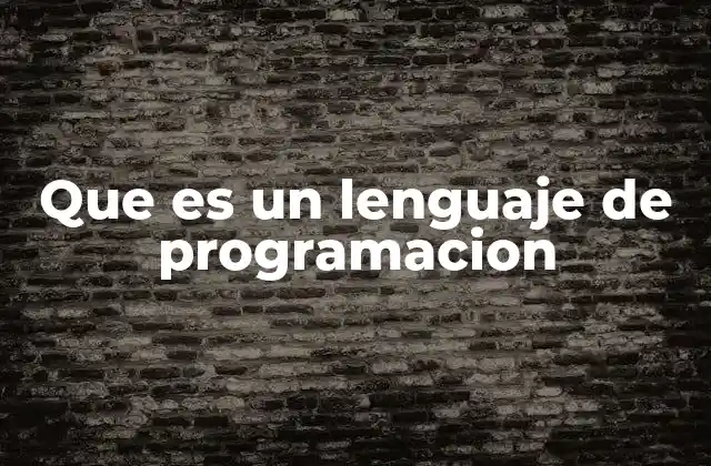 Que es un Lenguaje de Programacion