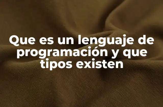 Que es un Lenguaje de Programación y que Tipos Existen