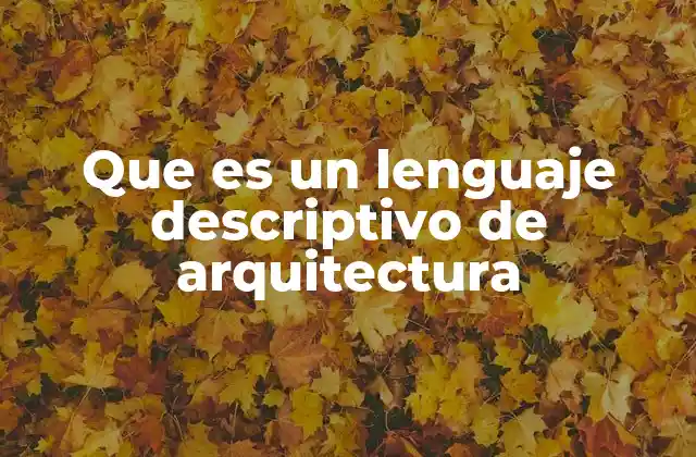 Que es un Lenguaje Descriptivo de Arquitectura