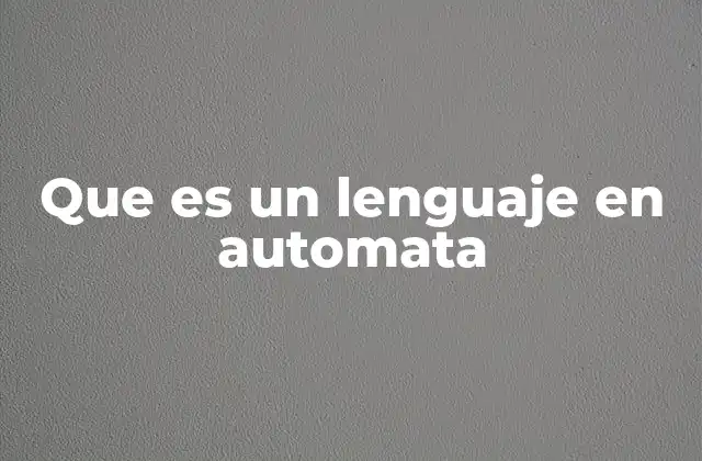 Que es un Lenguaje en Automata