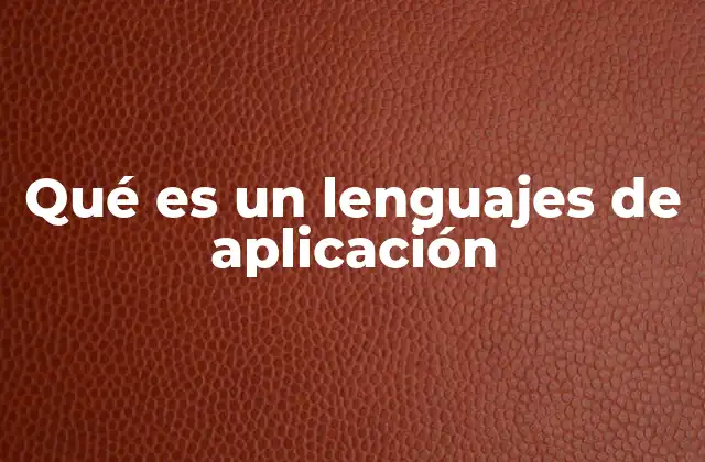 Qué es un Lenguajes de Aplicación