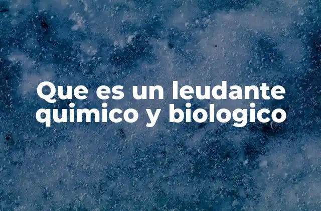 Que es un Leudante Quimico y Biologico