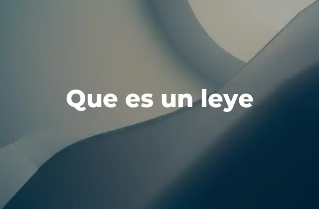 Que es un Leye
