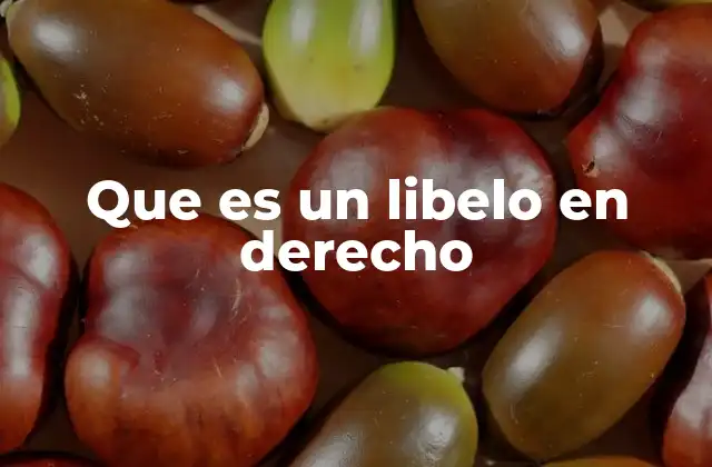 Que es un Libelo en Derecho