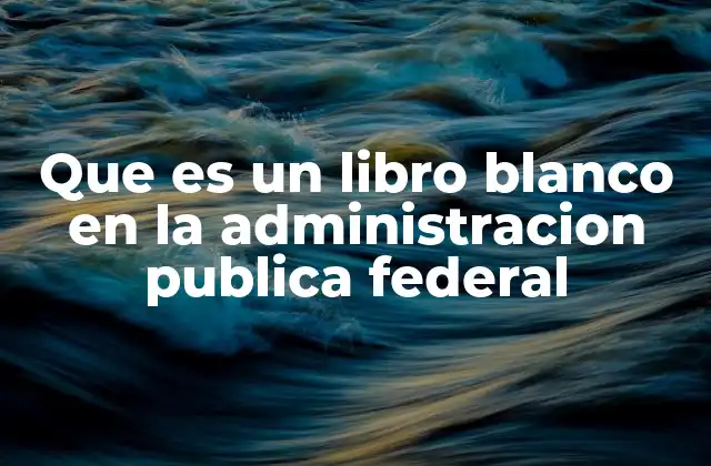 Que es un Libro Blanco en la Administracion Publica Federal