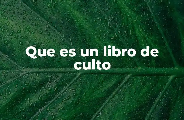 Que es un Libro de Culto