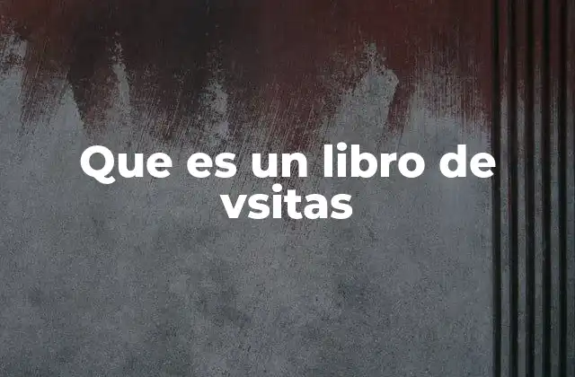 Que es un Libro de Vsitas
