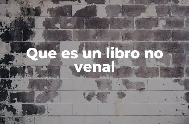 Que es un Libro No Venal