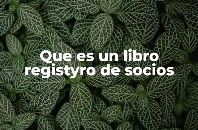Que es un Libro Registyro de Socios