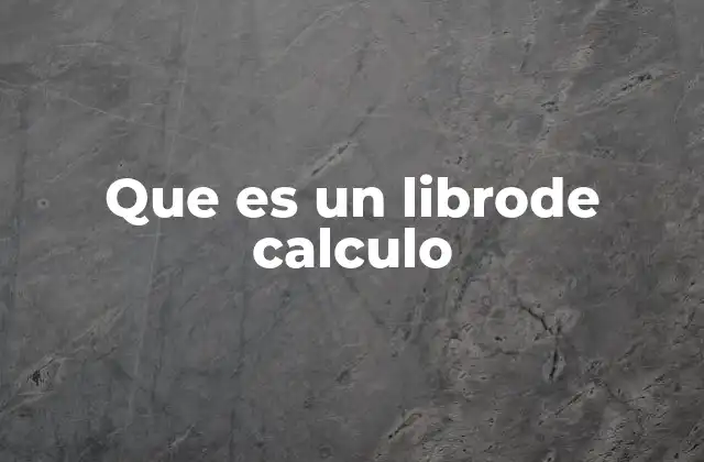 Que es un Librode Calculo