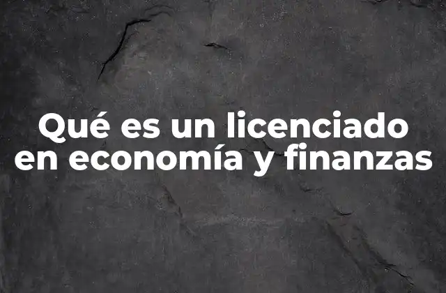 Qué es un Licenciado en Economía y Finanzas