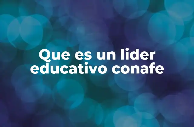 Que es un Lider Educativo Conafe