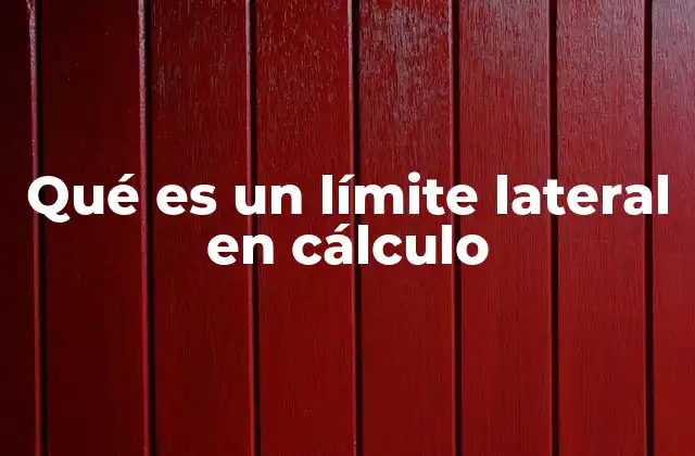 Qué es un Límite Lateral en Cálculo