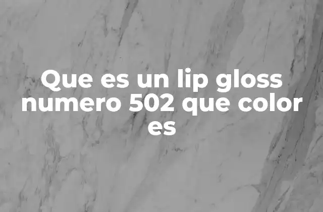 Cómo identificar el color del lip gloss número 502