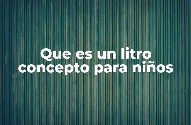 Que es un Litro Concepto para Niños