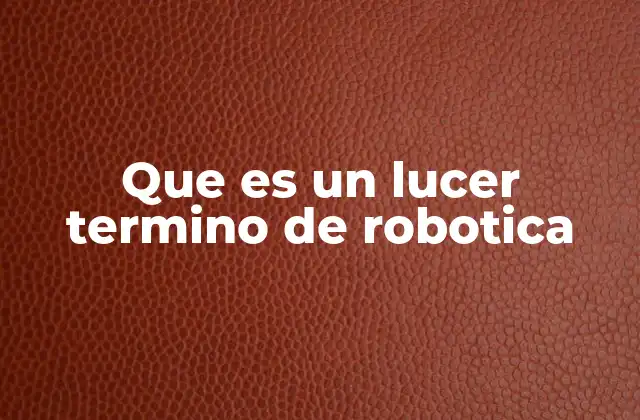 Que es un Lucer Termino de Robotica