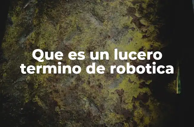 Que es un Lucero Termino de Robotica