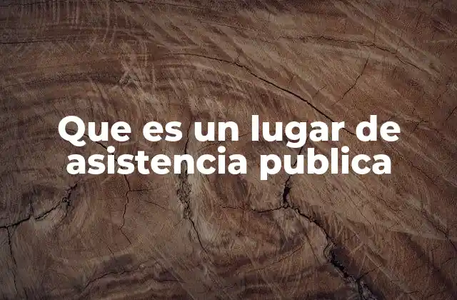 Que es un Lugar de Asistencia Publica