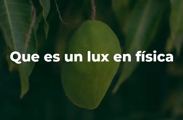 Que es un Lux en Física