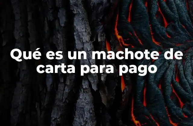 Qué es un Machote de Carta para Pago