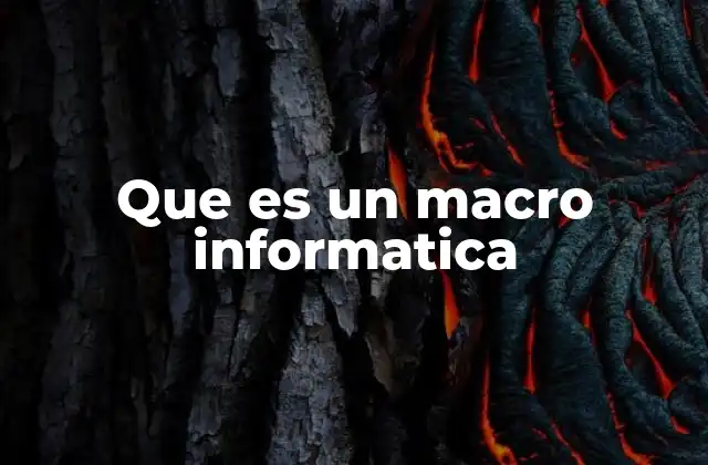 Que es un Macro Informatica