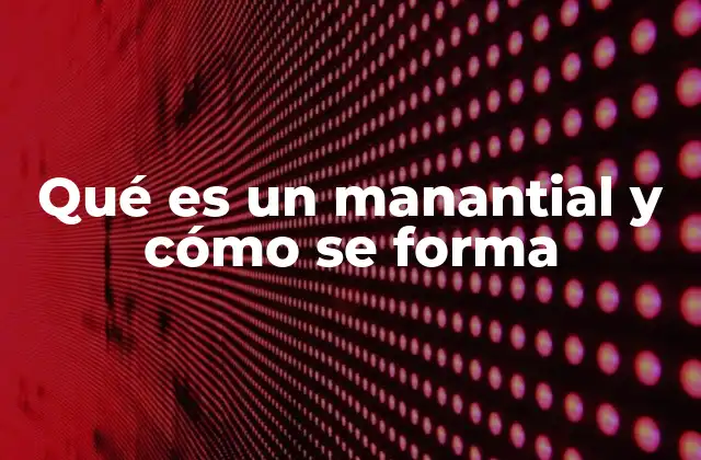 Qué es un Manantial y Cómo Se Forma