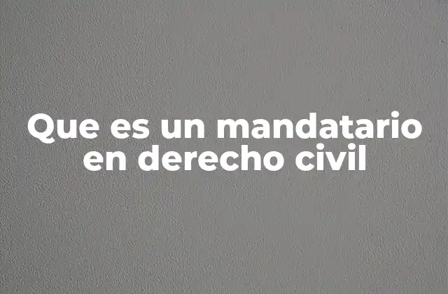 Que es un Mandatario en Derecho Civil