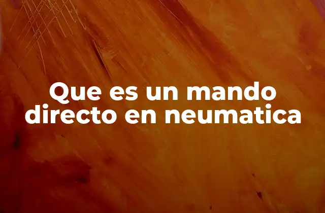 Que es un Mando Directo en Neumatica
