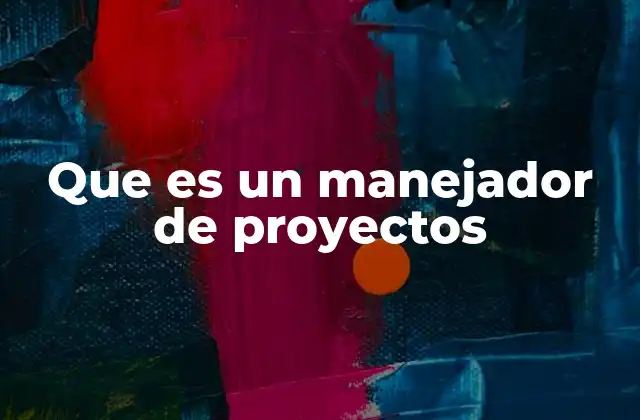 Que es un Manejador de Proyectos