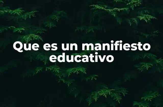 Que es un Manifiesto Educativo