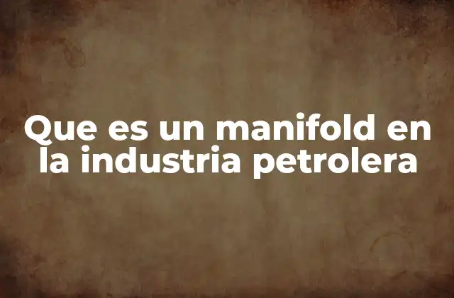 Que es un Manifold en la Industria Petrolera