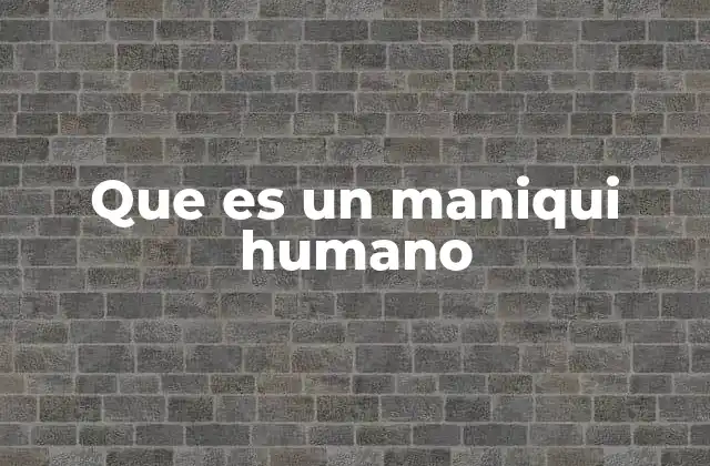 Que es un Maniqui Humano