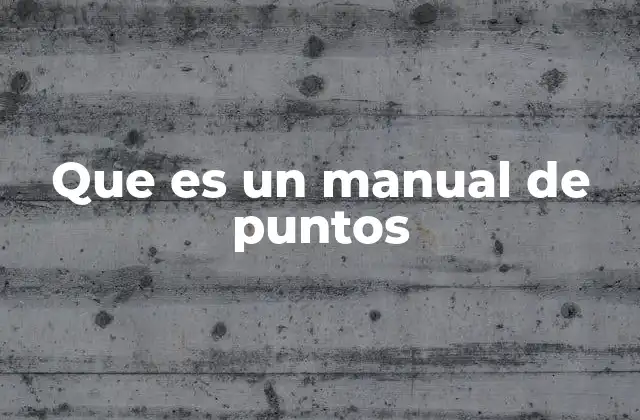 Que es un Manual de Puntos