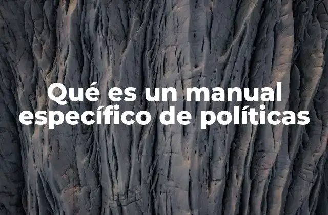 Qué es un Manual Específico de Políticas