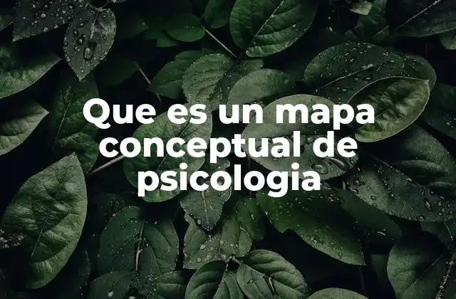Que es un Mapa Conceptual de Psicologia