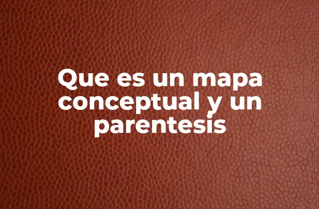 Que es un Mapa Conceptual y un Parentesis