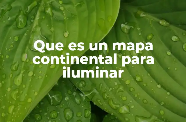 Que es un Mapa Continental para Iluminar